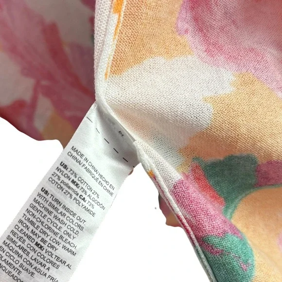 Chico's Open Front Colorful Lightweight Floral Cardigan Women Size 2 L Layering - Picture 5 of 8